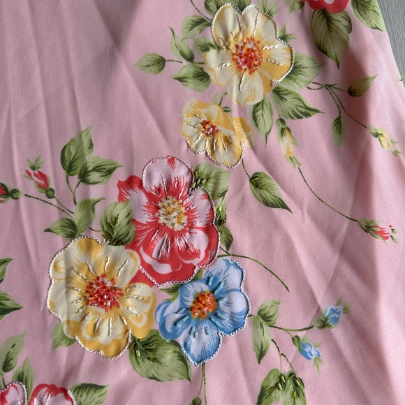 Vintage Y2K Chadwick's Floral Beaded Maxi Skirt Womens 8 Whimsy Romantic Boho - Picture 4 of 8